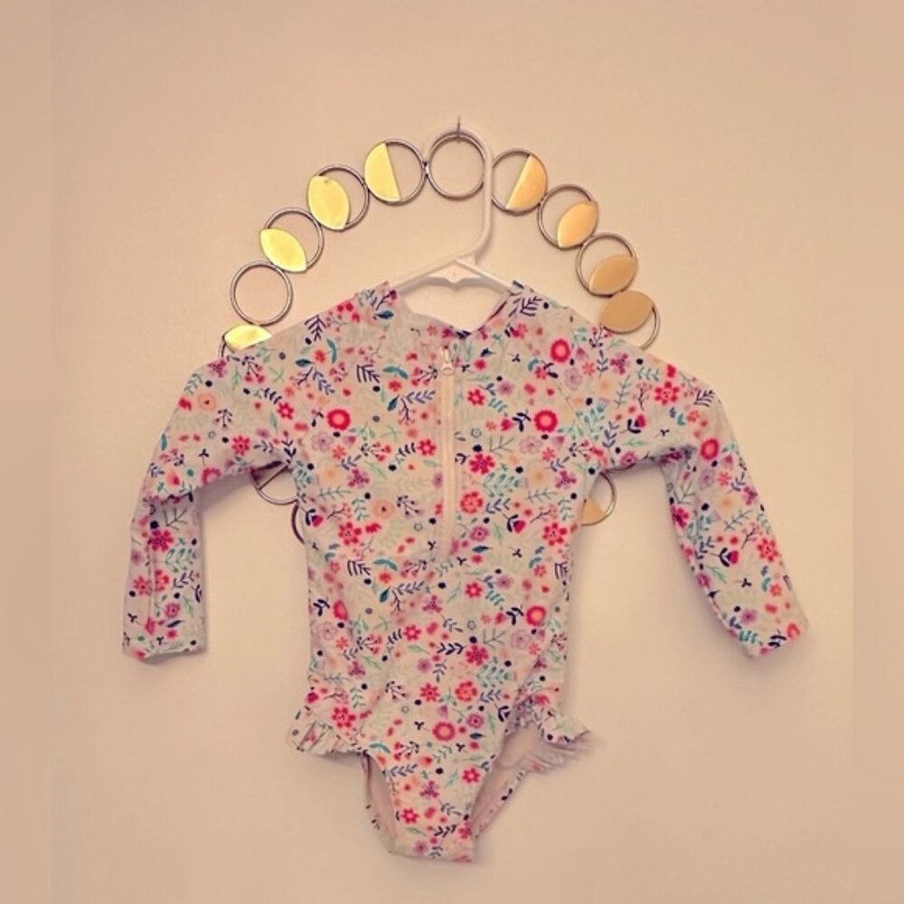 Girls Size 4 Swim  Suit Long Sleeved